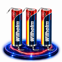 3 x Lithium Ionen Akku Wilhelm 3,7 V LÖTFAHNE Z Form 800 mAh Typ 14500 Li Ion AA