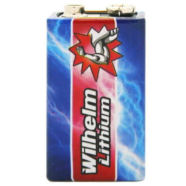 1 x Wilhelm Lithium 9V 9V Block Batterie Rauchmelder Feuermelder 6LR61 9 Volt Batterien Longlife