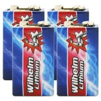 4 x Wilhelm Lithium 9V 9V Block Batterie Rauchmelder...