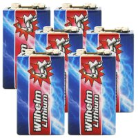 6 x Wilhelm Lithium 9V 9V Block Batterie Rauchmelder...