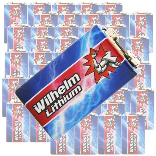 100 x Wilhelm Lithium 9V 9V Block Batterie Rauchmelder Feuermelder 6LR61 9 Volt Batterien