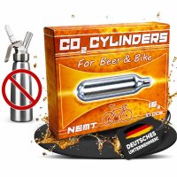 10 NEMT 16g Co2 Bierkapseln and Bikekapseln für alle Bierzapfanlagen mit 16g Kohlensäurekapseln ohne Gewinde