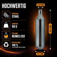 20 NEMT 16g Co2 Bierkapseln and Bikekapseln für alle Bierzapfanlagen mit 16g Kohlensäurekapseln ohne Gewinde
