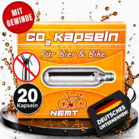 20 x NEMT Bierkapseln 16g Co2 für Bierzapfanlagen...