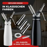 NEMT Sahnespender 0,5 L Sahnesiphon schwarz + 20...