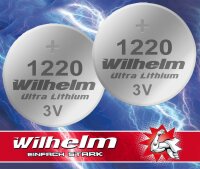 2 x CR1220 WILHELM Lithium Knopfzelle 3V 40mAh...