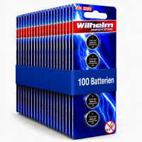 100 x CR1220 WILHELM Lithium Knopfzelle 3V 40mAh ø12x2,0mm Batterie DL1220