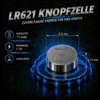 200 x Wilhelm AG1 LR60 - L 621 - 164 - GP64A Qualitätsbatterien 1,5 V Alkaline