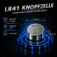 200 x Wilhelm AG3 Knopfzellen Knopfbatterien Uhrenbatterien Blisterpack