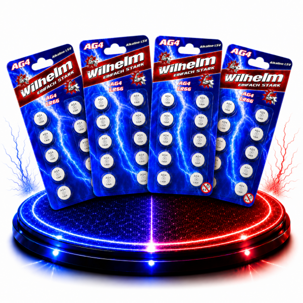 40 X Wilhelm AG4 LR66 - L 626 - 177 - 377 - GP77A Qualitätsbatterien 1,5 V Alkaline
