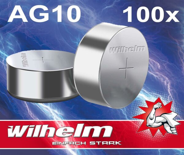 100 X Wilhelm AG10 Blister