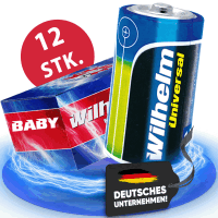 12 x Baby Wilhelm Alkaline Batterien  C LR14 1,5V