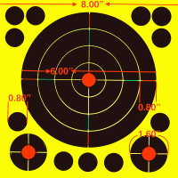 25 Splatter 5648 Fritz-Cell Splitterziele Splittersticker selbstklebend Zielscheibe für alle Gewehre, Pistolen, Luftgewehre, Airsoft, BB, Diabolo kompatibel mit Splatterburst Zielen