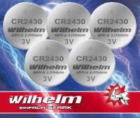 5 x CR2430 WILHELM Lithium Knopfzelle 3V 270mAh...