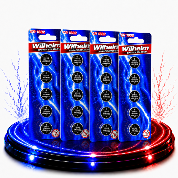 20 x CR1632 WILHELM Blister Lithium Knopfzelle 3V 140 mAh ø16 x 3,2 mm Batterie DL1632