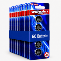 50 x CR1632 WILHELM Blister Lithium Knopfzelle 3V 140 mAh...