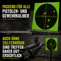 25 Splatter 2076-17 Fritz-Cell Splitterziele Splittersticker Zielscheibe für alle Gewehre, Pistolen, Luftgewehre, Airsoft, BB, Diabolo kompatibel mit Splatterburst Zielen