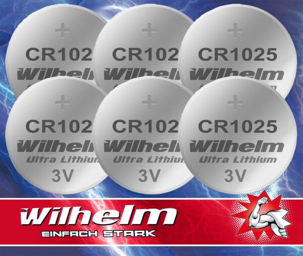 6 x Wilhelm CR1025 Blister