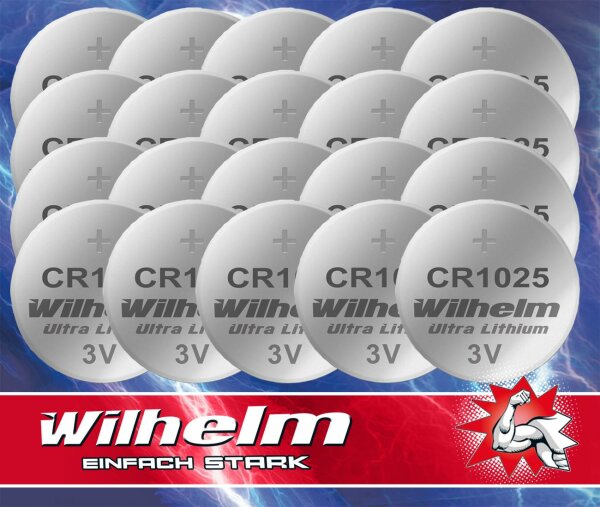 20 x Wilhelm CR1025 Blister
