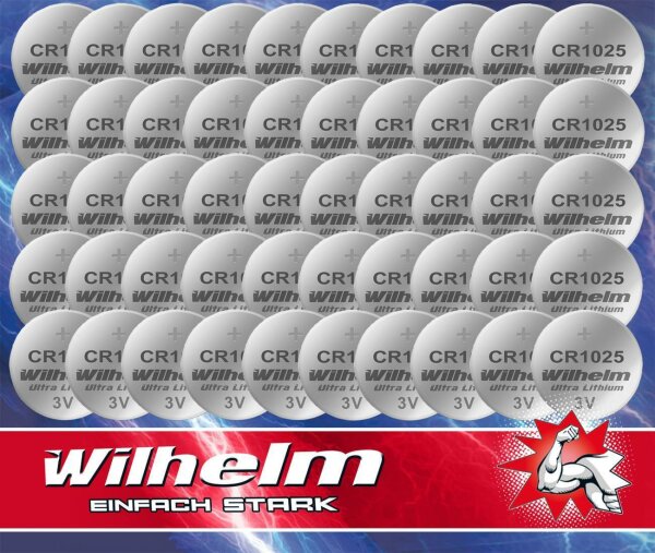 50 x Wilhelm CR1025 Blister