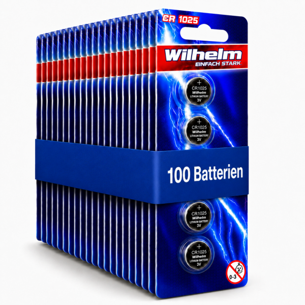 100 x Wilhelm CR1025 Blister