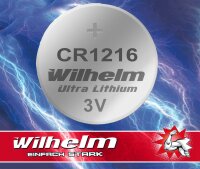 1 x CR1216 WILHELM Lithium Knopfzelle 3V 26 mAh...
