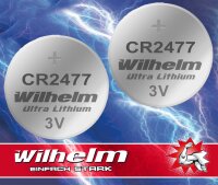 2 x CR2477 WILHELM Lithium Knopfzelle 3V 1070 mAh...