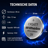 100 x Wilhelm CR2477