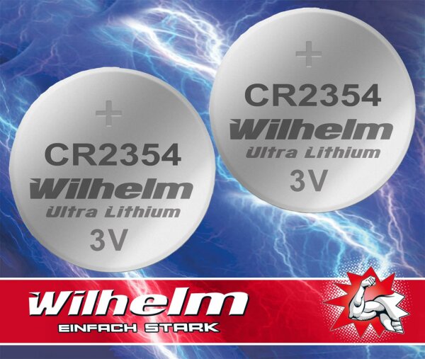 2 x CR2354 WILHELM Lithium Knopfzelle 3V 570 mAh ø23 x 5,4 mm Batterie DL2354