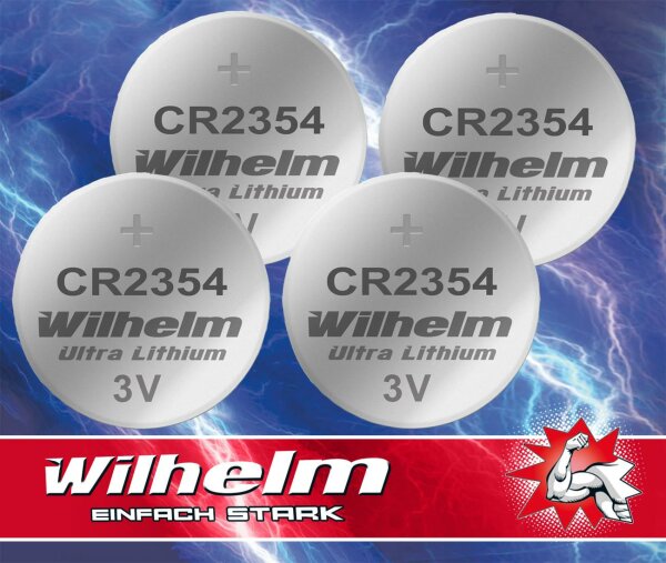 4 x CR2354 WILHELM Lithium Knopfzelle 3V 570 mAh ø23 x 5,4 mm Batterie DL2354