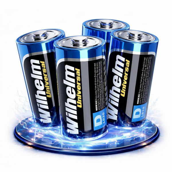4 x Wilhelm Mono D Universal Alkaline Batterien LR20 1,5V