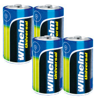 4 x Mono Wilhelm Alkaline Batterien LR20 1,5V
