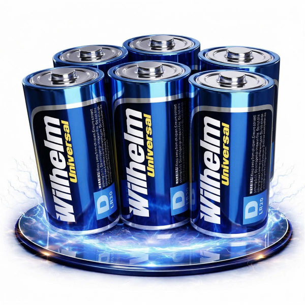 6 x Wilhelm Mono D Universal Alkaline Batterien LR20 1,5V