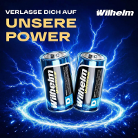 6 x Wilhelm Mono D Universal Alkaline Batterien LR20 1,5V
