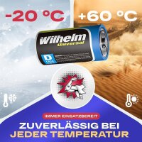 8 x Wilhelm Mono D Universal Alkaline Batterien LR20 1,5V