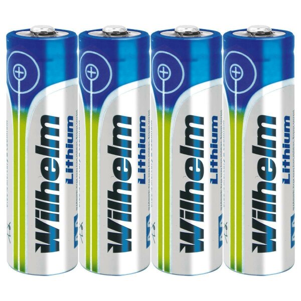 4 x Wilhelm Lithium AA Mignon Batterien LR6 1,5V Lithiumbatterie