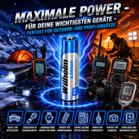 8 x Wilhelm Lithium AA Mignon Batterien LR6 1,5V Lithiumbatterie