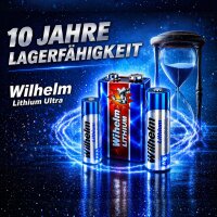 20 x Wilhelm Lithium AA Mignon Batterien LR6 1,5V Lithiumbatterie