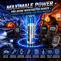 70 x Wilhelm Lithium AA Mignon Batterien LR6 1,5V Lithiumbatterie