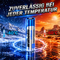 70 x Wilhelm Lithium AA Mignon Batterien LR6 1,5V Lithiumbatterie