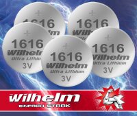 5 x Wilhelm CR1616 Bulk
