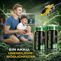 1 x Akku Mono D Wilhelm Universal 9000 mAh Akku Zelle HR20 MN1300 1,2 V NIMH