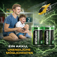 8 x Akku Mono D Wilhelm Universal 9000 mAh Akku Zelle HR20 MN1300 1,2 V NIMH