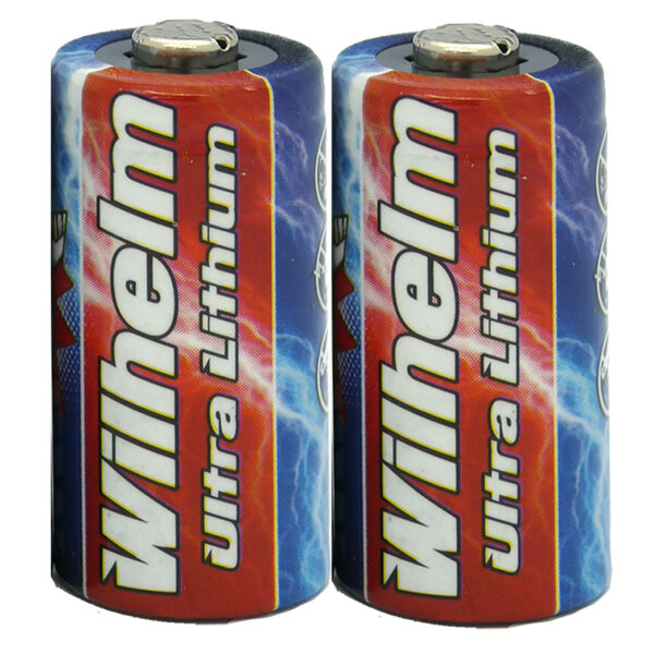 2 x Wilhelm CR2 Batterien 3V Lithiumbatterie CR2A DLCR2 CR17355 Lithium Batterie Fotobatterie Photo