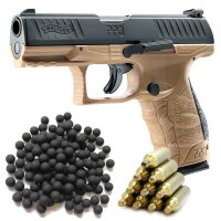 SET T4E Home Defense Walther PPQ M2 BLK-RAL8000 .43 Rubberball CO2 < 5 Joule 8 Schuss (ab 18)