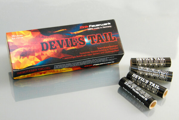 Zink Devils Tail 15 mm 20 Schuss Feuerwerk Sternbombette Signaleffekte