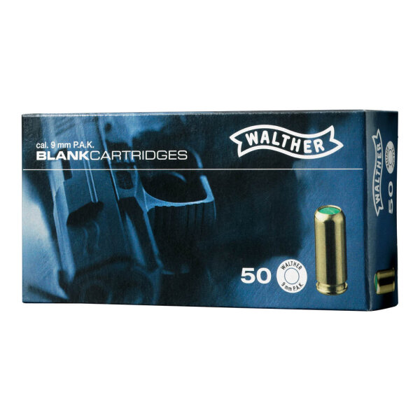 Walther Platzpatronen 9 mm P.A.K. für Pistole - 50 Schuss