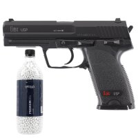 Heckler & Koch USP Black 6 mm spring <0,5 J 25R + Beutel Rot - Ohne FSK