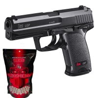 Heckler & Koch USP Black 6 mm spring <0,5 J 25R + 1000 BB´s - Ohne FSK