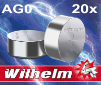 20 x Wilhelm AG0 LR521 LR63 379 1,5V Batterie Knopfzelle...